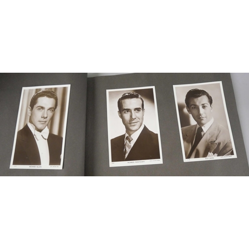 2218 - A collection of film memorabilia, includes photograph album with many film stars, Errol Flynn, Tony ... 