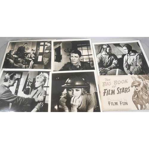 2218 - A collection of film memorabilia, includes photograph album with many film stars, Errol Flynn, Tony ... 