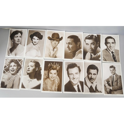 2218 - A collection of film memorabilia, includes photograph album with many film stars, Errol Flynn, Tony ... 