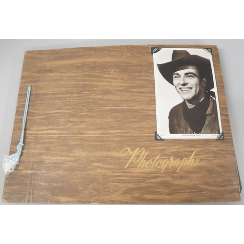 2218 - A collection of film memorabilia, includes photograph album with many film stars, Errol Flynn, Tony ... 