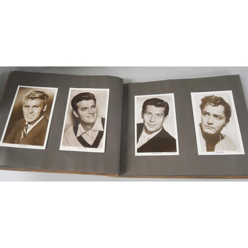 2218 - A collection of film memorabilia, includes photograph album with many film stars, Errol Flynn, Tony ... 