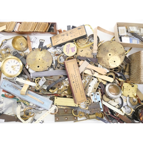 2237 - A box of watches, parts, straps, a case of watchmakers spare parts and clock keys **PLEASE NOTE THIS... 