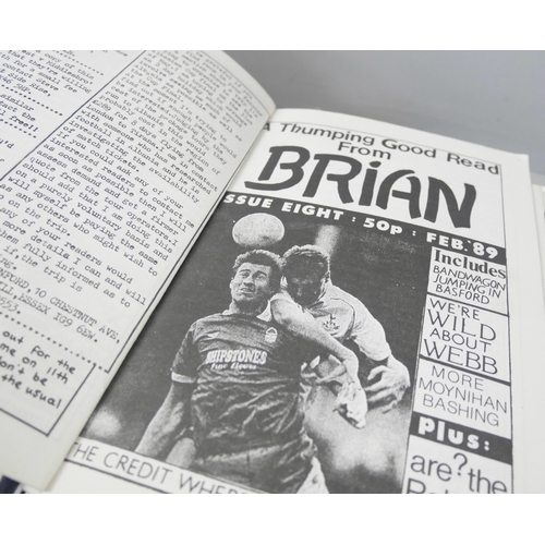 2238 - A collection of Nottingham Forest 'Brian' fanzines and a signed picture of Joe Baker. Together with ... 