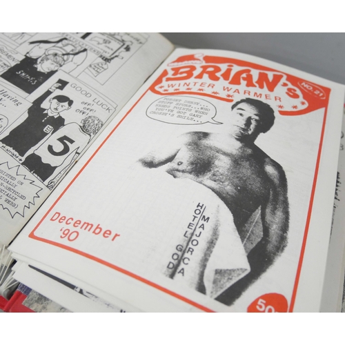 2238 - A collection of Nottingham Forest 'Brian' fanzines and a signed picture of Joe Baker. Together with ... 