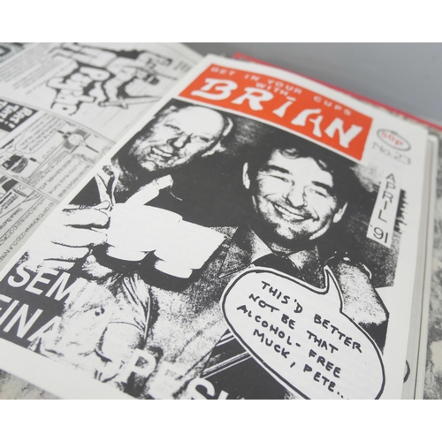 2238 - A collection of Nottingham Forest 'Brian' fanzines and a signed picture of Joe Baker. Together with ... 