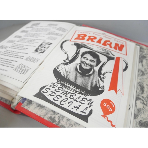 2238 - A collection of Nottingham Forest 'Brian' fanzines and a signed picture of Joe Baker. Together with ... 