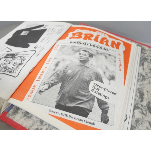 2238 - A collection of Nottingham Forest 'Brian' fanzines and a signed picture of Joe Baker. Together with ... 