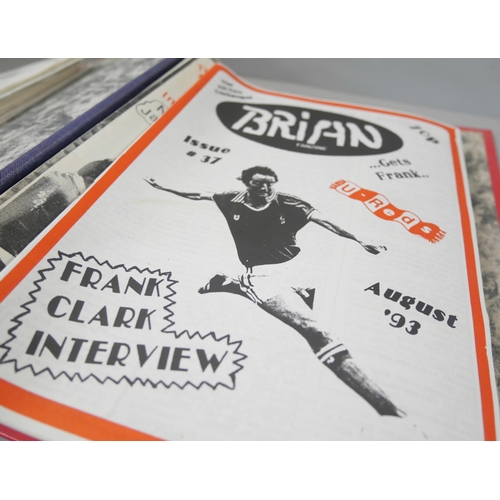 2238 - A collection of Nottingham Forest 'Brian' fanzines and a signed picture of Joe Baker. Together with ... 