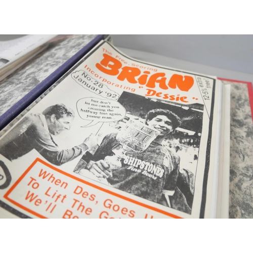 2238 - A collection of Nottingham Forest 'Brian' fanzines and a signed picture of Joe Baker. Together with ... 