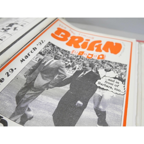 2238 - A collection of Nottingham Forest 'Brian' fanzines and a signed picture of Joe Baker. Together with ... 