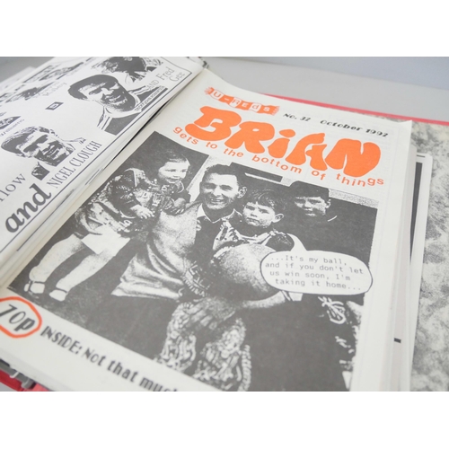 2238 - A collection of Nottingham Forest 'Brian' fanzines and a signed picture of Joe Baker. Together with ... 