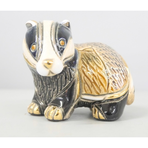 2239 - A collection of novelty animals - a tiger, koala bear and badger, Rinconada, Uruguay, with a boxed b... 