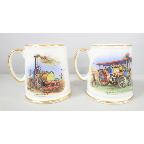 2248 - A collection of limited edition Davenport pottery Bradford Exchange train related collector plates a... 