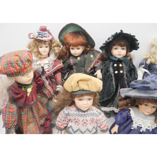 2276 - A collection of nine porcelain dolls *THIS LOT IS NOT AVAILABLE FOR PACKING AND POSTING*