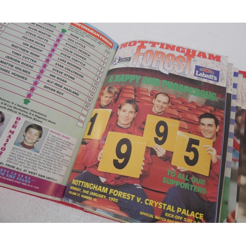 2280 - A collection of seventeen Nottingham Forest football programmes in Forest programme folders *THIS LO... 