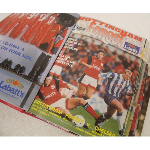 2280 - A collection of seventeen Nottingham Forest football programmes in Forest programme folders *THIS LO... 