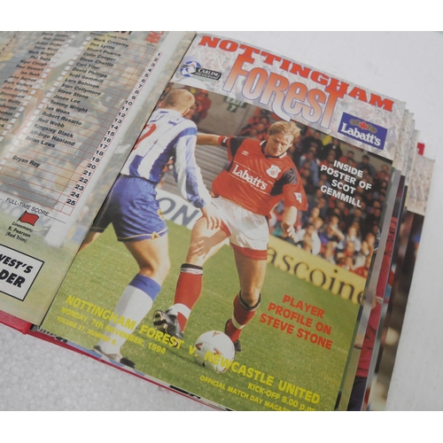 2280 - A collection of seventeen Nottingham Forest football programmes in Forest programme folders *THIS LO... 