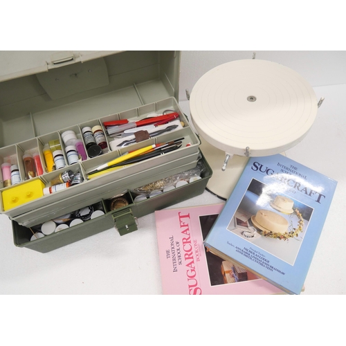 2286 - Two boxes of cake decorating and sugarcraft items, including stand, accessories, etc. *THIS LOT IS N... 