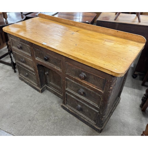 231 - A Victorian stained pine dresser