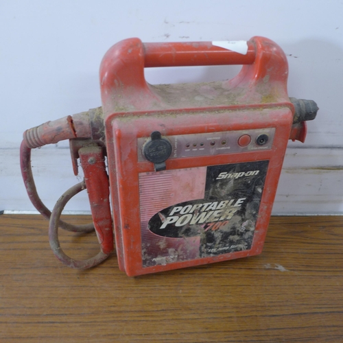 5193 - A Snap-On portable power 1700 jump start, two exhaust pipes and a 20L jerry can