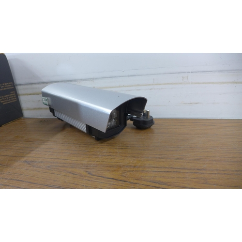 5206 - Two Nova ED&S large wired colour heavy duty outdoor cameras and a CCTV control unit