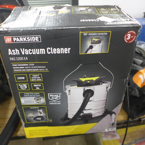 5232 - Three Vacuum cleaners including a Shark Duo Clean upright vacuum cleaner and two Parkside ash vacs a... 