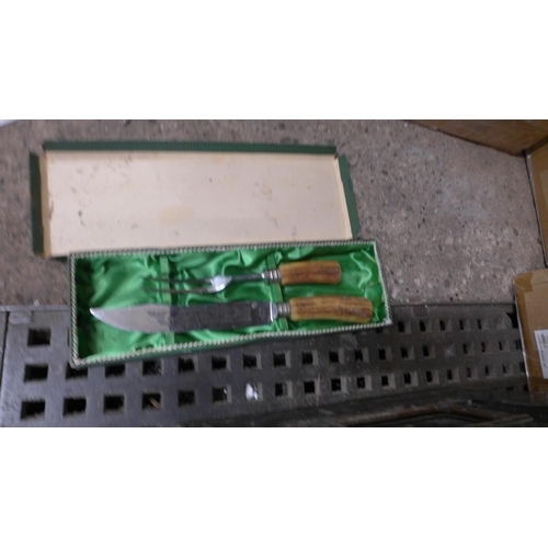 5238 - A metal ammo case, a wooden ammo case and a metal toolbox aid with a quantity of tools