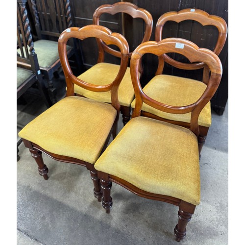 236 - A set of four Victorian mahogany balloon back dining chairs