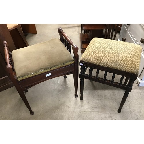 278 - Two Victorian mahogany piano stools