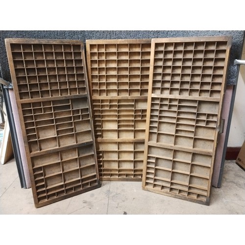 298 - Three beech printers trays