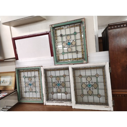 301 - A set of four Victorian stained glass windows