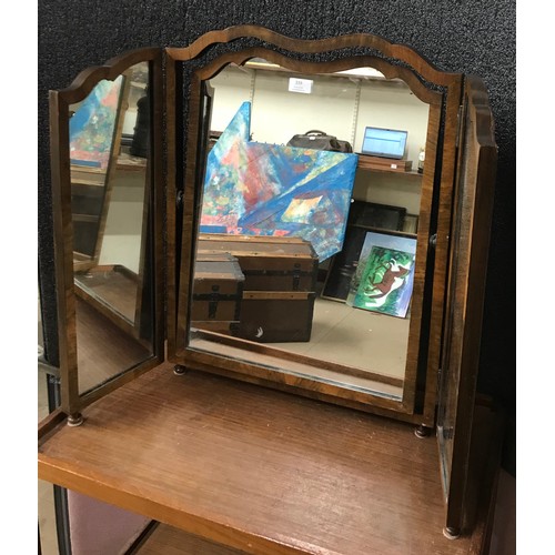 339 - A Queen Anne style walnut dressing table mirror