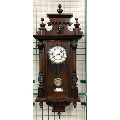 341 - A 19th Century walnut Vienna wall clock