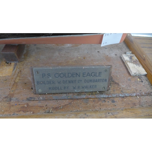 5248 - A model of the P.S Golden Eagle ship on wooden display stand