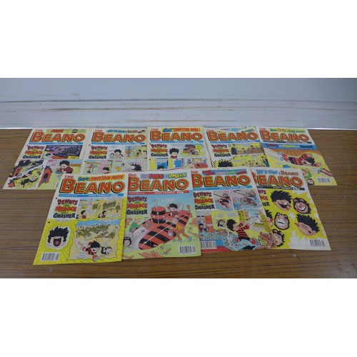 5268 - A large quantity of vintage annuals and comics including The Beano, The Dandy, The Topper, Whizzer a... 