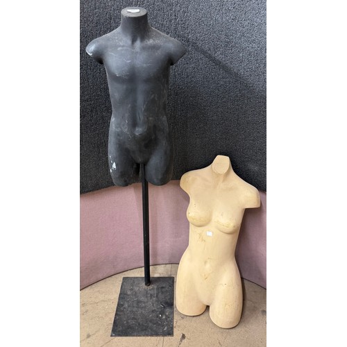 324 - Two half mannequins, one on a stand