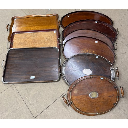 325 - Nine assorted 19th and early 20th Century serving trays