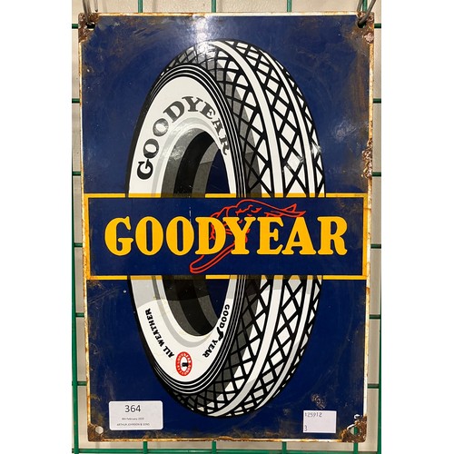 364 - An enamelled metal Goodyear advertising sign