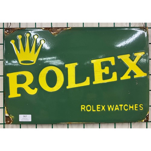 367 - An enamelled metal Rolex advertising sign