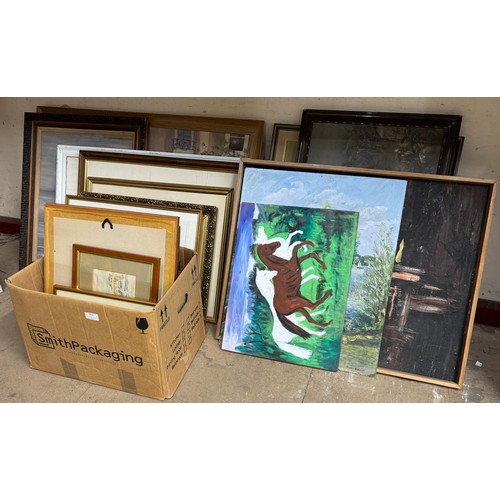 383 - A large quantity of assorted paintings and prints