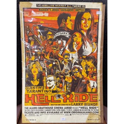 391 - Tyler Stout, Hell Ride, Quentin Tarantino cinema poster, screenprint, unframed