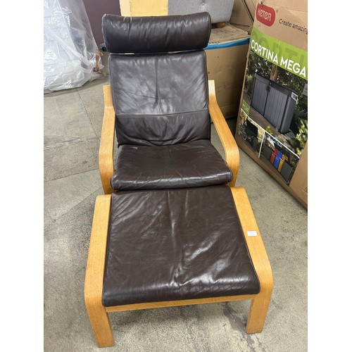 3254 - An Ikea Poang chair with footstool