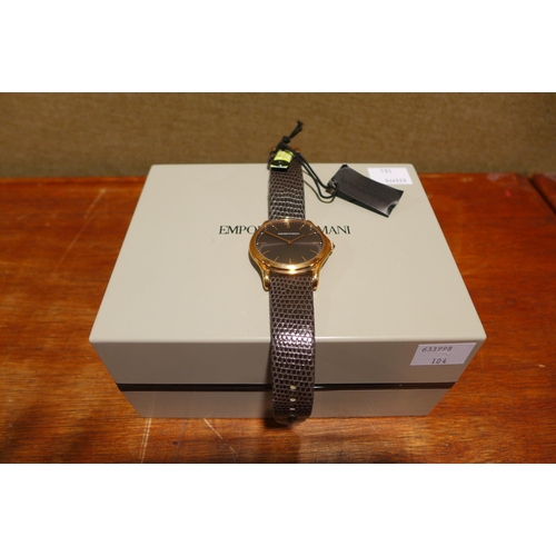 6105 - Emporio Armani ladies wristwatch with leather strap, model no: ARS-2003, Original RRP £279.99 + VAT ... 