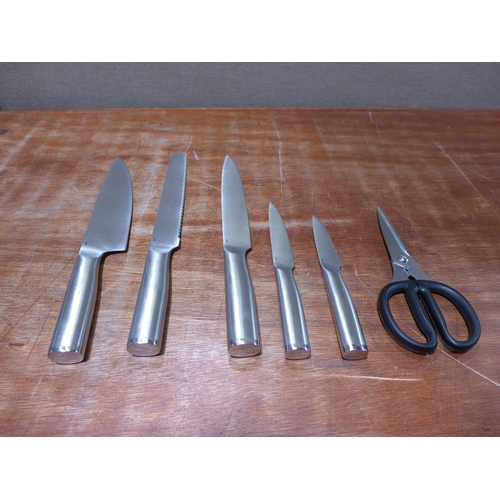 6162 - KitchenAid stainless steel 7pc knife block  (351-224) *This lot is subject to VAT