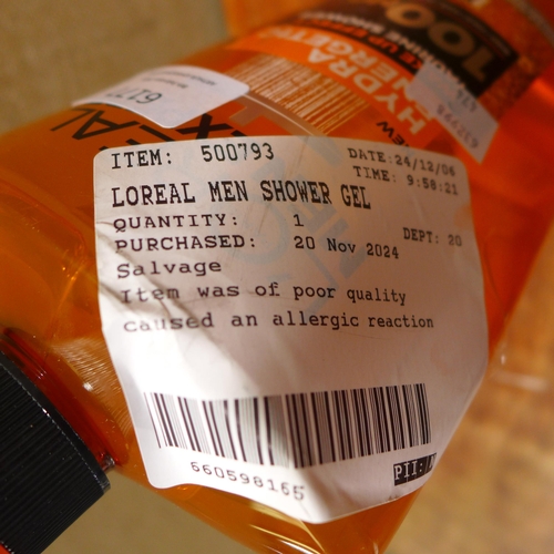 6177 - Two bottles of Loreal men expert shower gels  (351-474) *This lot is subject to VAT