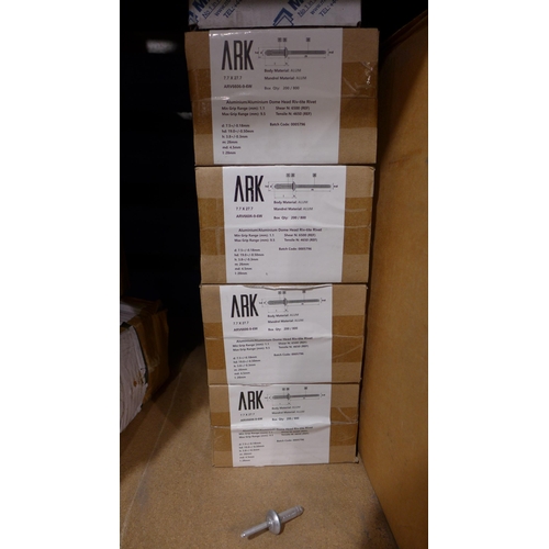 6182 - Quantity of Ark aluminium dome head rui-tite rivets (KS-38) *This lot is subject to VAT