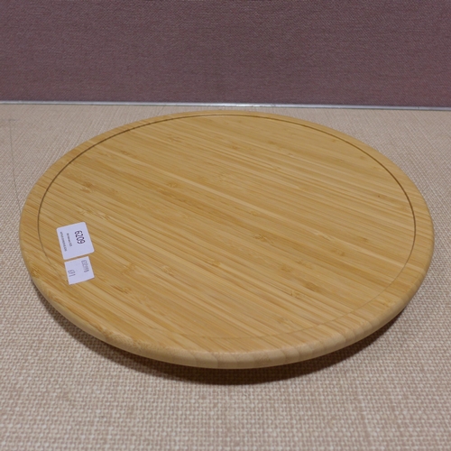 6209 - Bamboo lazy susan with porcelain dishes (incomplete)  (351-691) *This lot is subject to VAT