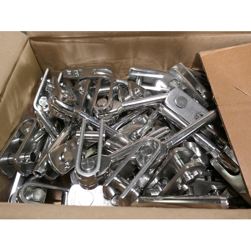 6307 - 4 boxes of miscellaneous items to include lanyards, 8mm Hex swage toggles, RA system eye & pin and a... 