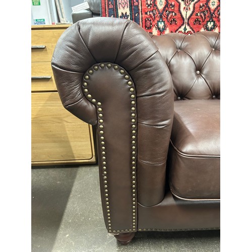 3191 - An Allington 3 seater brown leather chesterfield style sofa, original RRP £1666.66 + VAT (4223-10) *... 