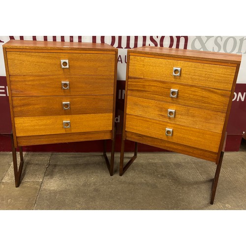 10 - A pair of teak chests of drawers